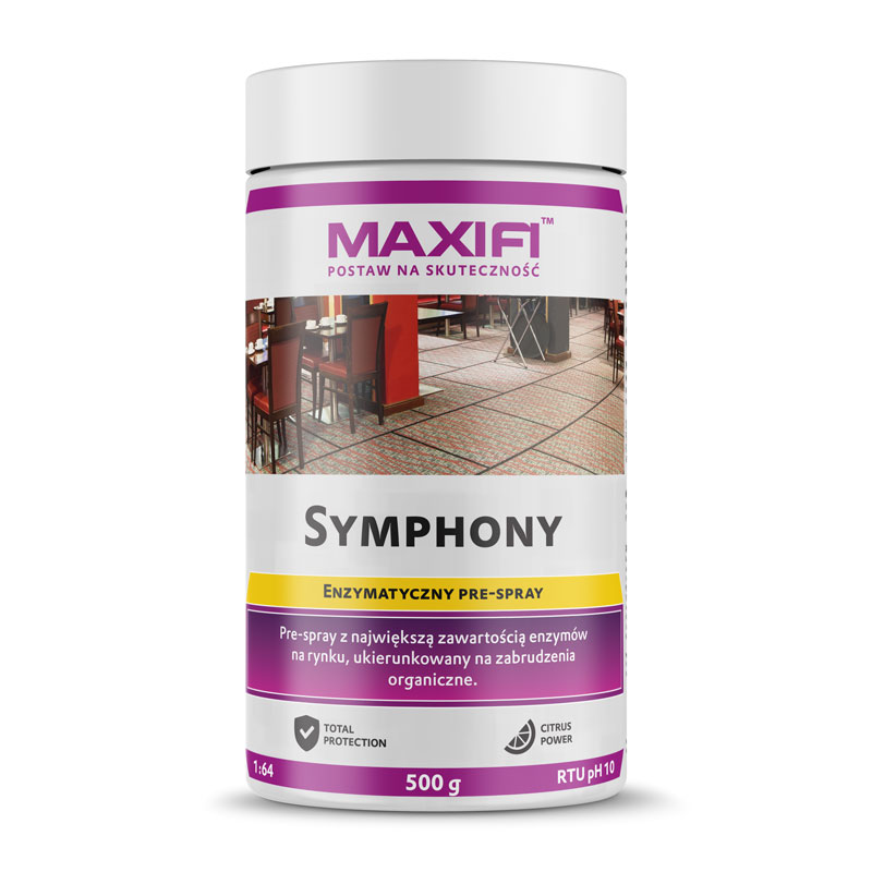 Maxifi Symphony P810 500g - pre-spray do usuwania zabrudzeń pochodzenia organicznego 1 Maxifi Symphony P810 500g - pre-spray do usuwania zabrudzeń pochodzenia organicznego