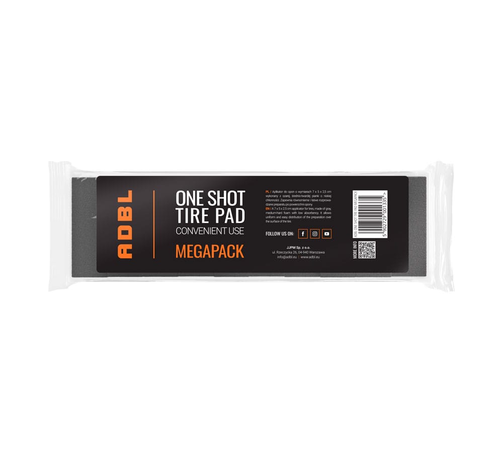 ADBL One Shot Tire Pad Megapack - piankowy aplikator do dressingu do opon 10 szt. 1 ADBL One Shot Tire Pad Megapack - piankowy aplikator do dressingu do opon 10 szt.