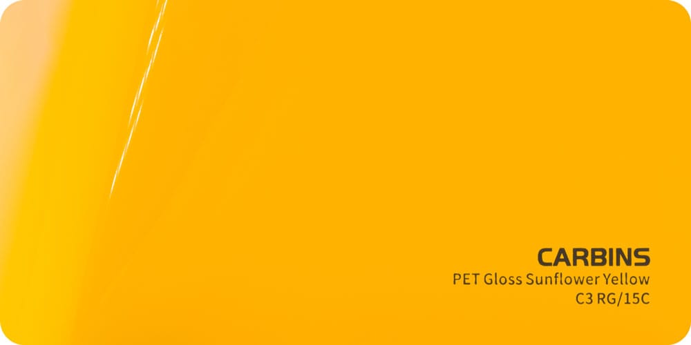 Carbins C3 RG/15C PET Gloss Sunflower Yellow 1MB - folia do zmiany koloru samochodu 1 Carbins C3 RG/15C PET Gloss Sunflower Yellow 1MB - folia do zmiany koloru samochodu