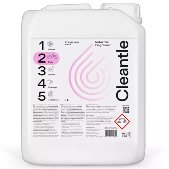 Cleantle Industrial Degreaser 5L - skoncentrowany, uniwersalny środek czyszczący 1 Cleantle Industrial Degreaser 5L - skoncentrowany