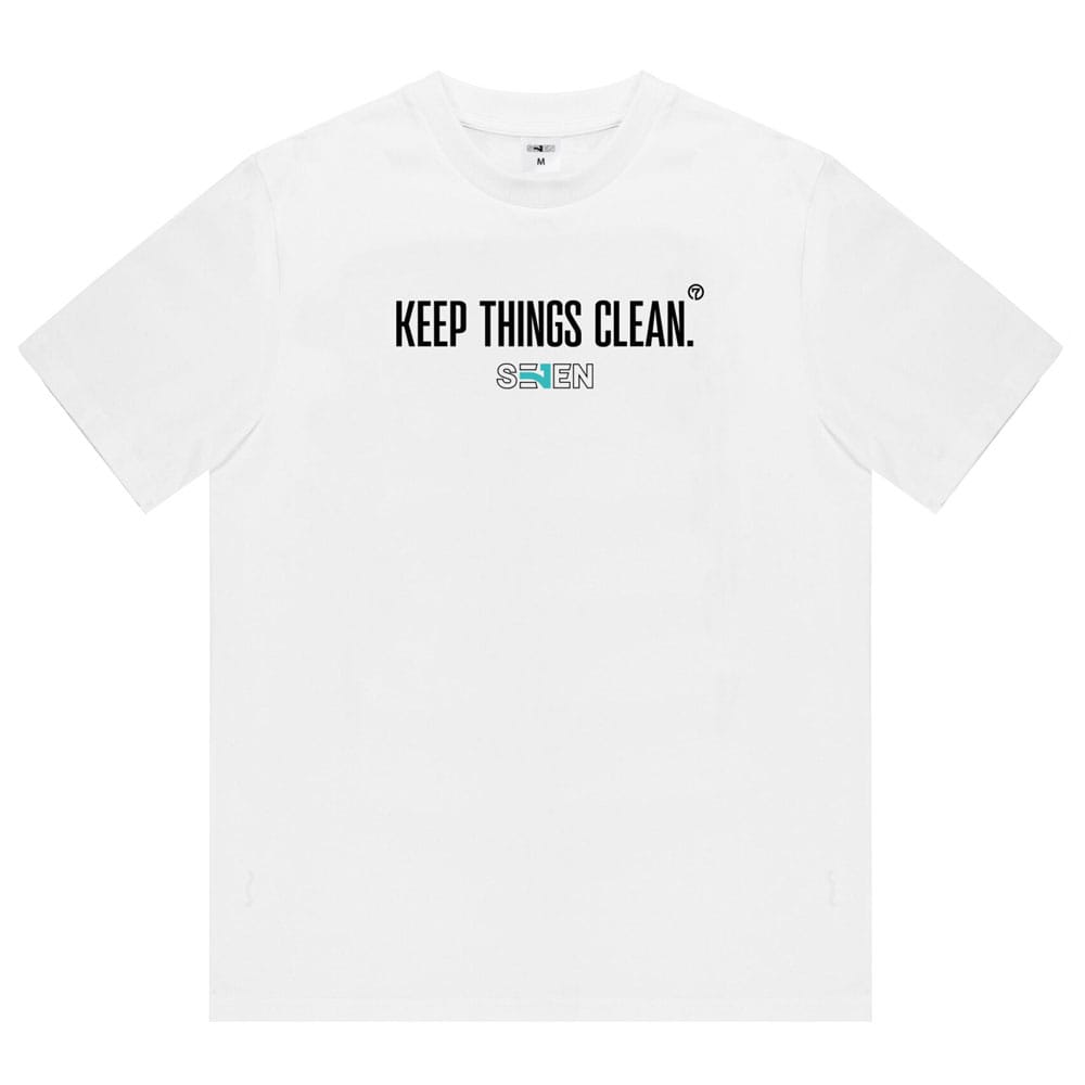 Seven Keep Things Clean White L - koszulka z logo 1 Seven Keep Things Clean White L - koszulka z logo