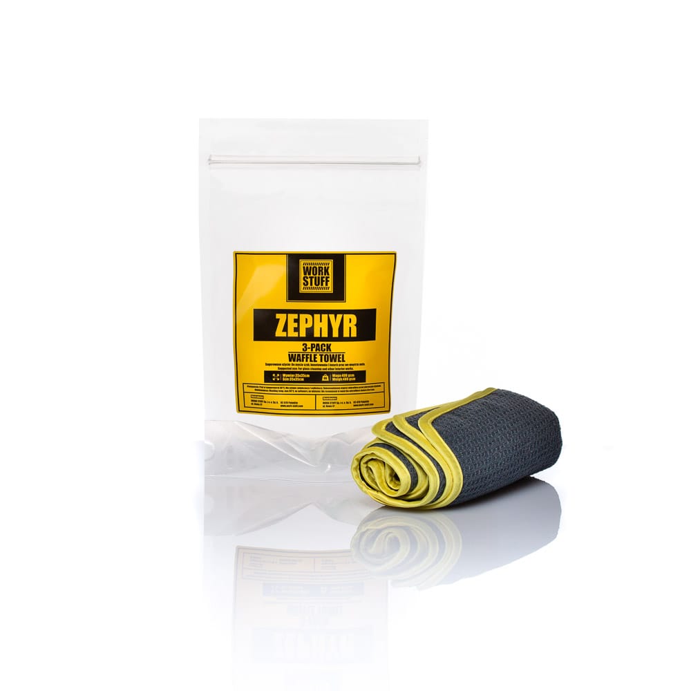 Work Stuff Zephyr Waffle Towel 3-pack - zestaw mikrofibr o strukturze waflowej 1 Work Stuff Zephyr Waffle Towel 3-pack - zestaw mikrofibr o strukturze waflowej