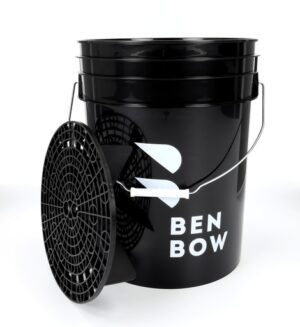 BenBow 000780 - czarne wiadro detailingowe 20L z czarnym separatorem