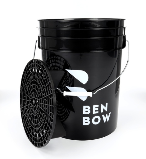 BenBow 000780 - czarne wiadro detailingowe 20L z czarnym separatorem
