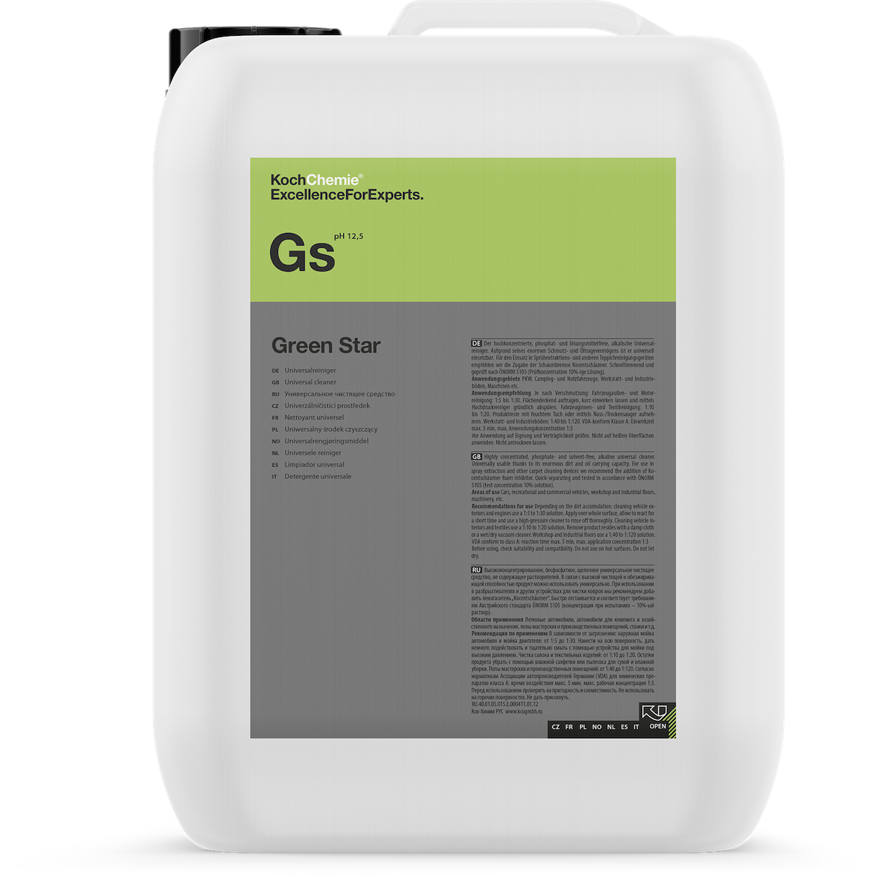 Koch Chemie Green Star 11L - preparat do czyszczenia i odtłuszczania 1 Koch Chemie Green Star 11L - preparat do czyszczenia i odtłuszczania