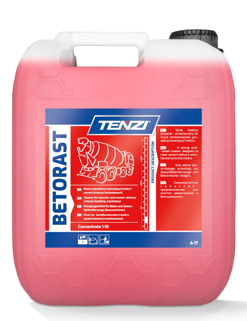 Tenzi Betorast 10L - preparat do usuwania rdzy i nacieków cementowych