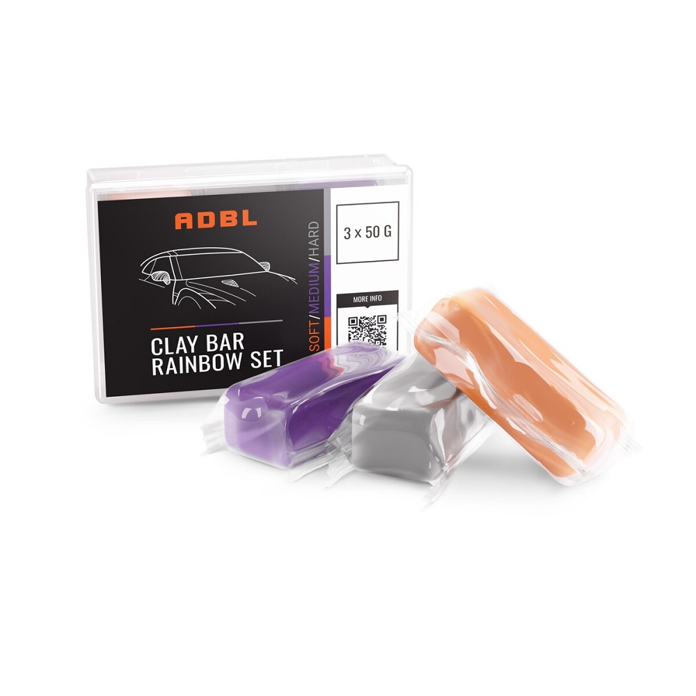 ADBL Clay Bar Rainbow Set 3x50g - zestaw trzech glinek do lakieru 1 ADBL Clay Bar Rainbow Set 3x50g - zestaw trzech glinek do lakieru