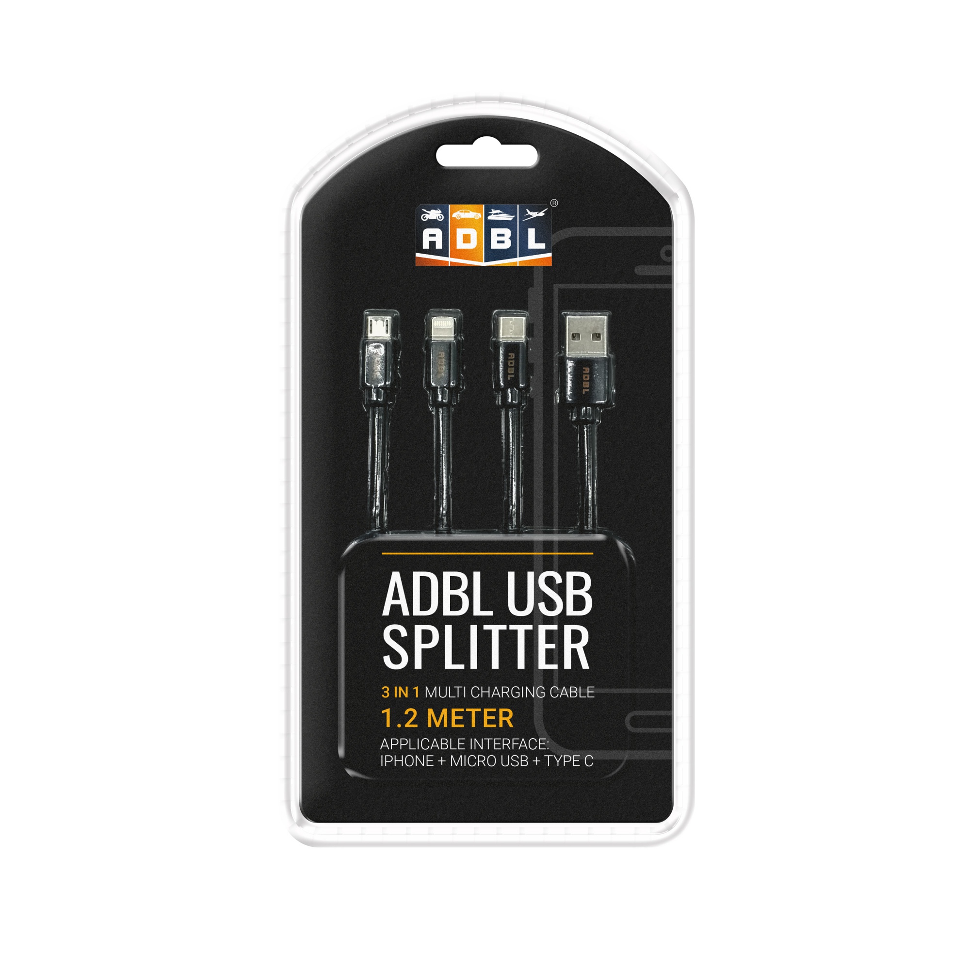 ADBL USB Splitter - kabel USB z trzema końcówkami 1 ADBL USB Splitter - kabel USB z trzema końcówkami