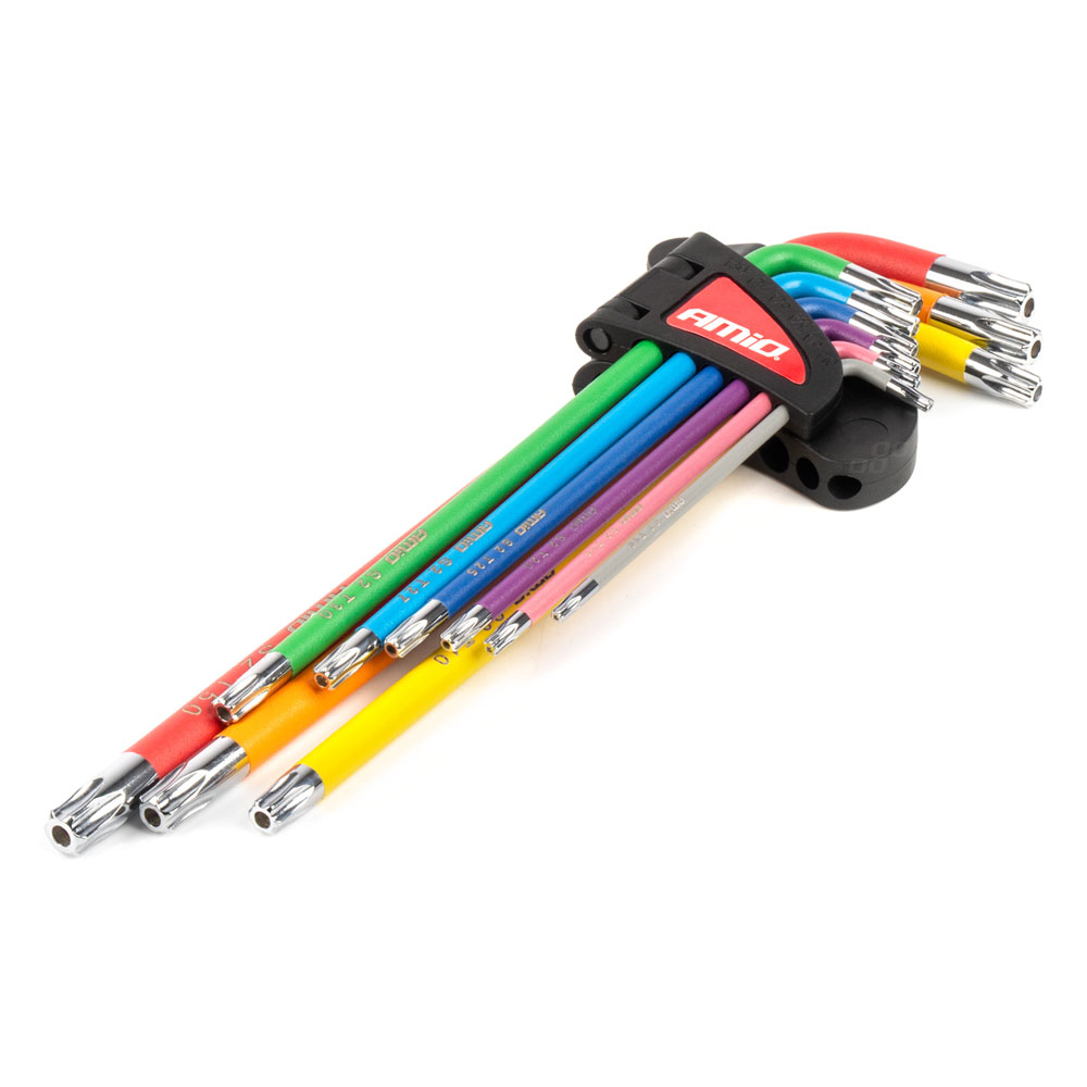 AMiO 04301 - zestaw długich kluczy Torx 9 szt.