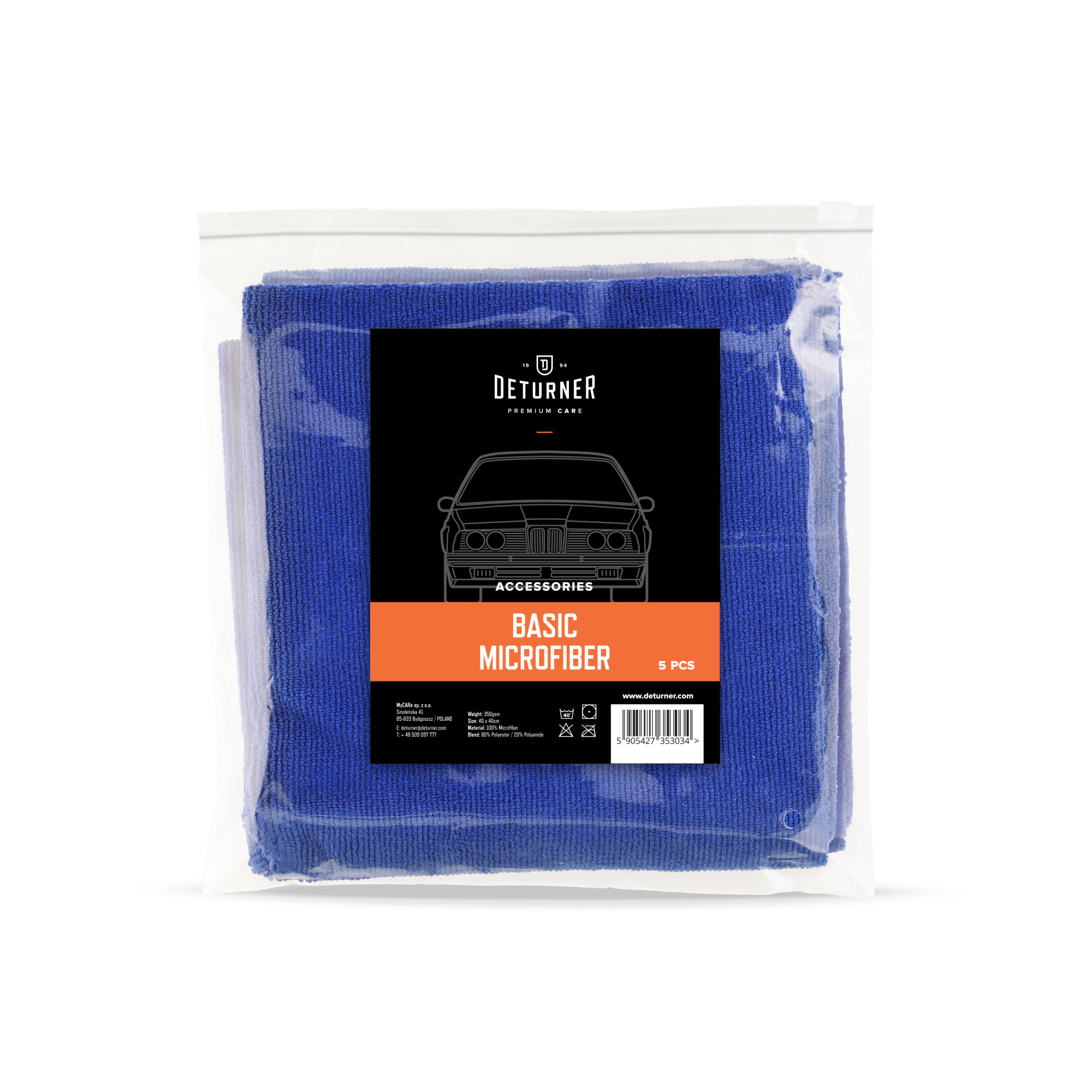 Deturner Basic Microfiber 5pcs - zestaw uniwersalnych mikrofibr