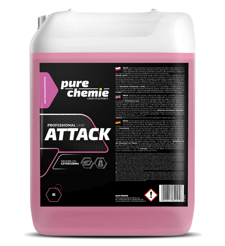 Pure Chemie Attack EC 5L - środek do prania tapicerki 1 Pure Chemie Attack EC 5L - środek do prania tapicerki