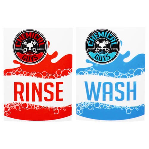 Chemical Guys Bucket Sticker Set Blue & Red 1 Chemical Guys Bucket Sticker Set Blue & Red