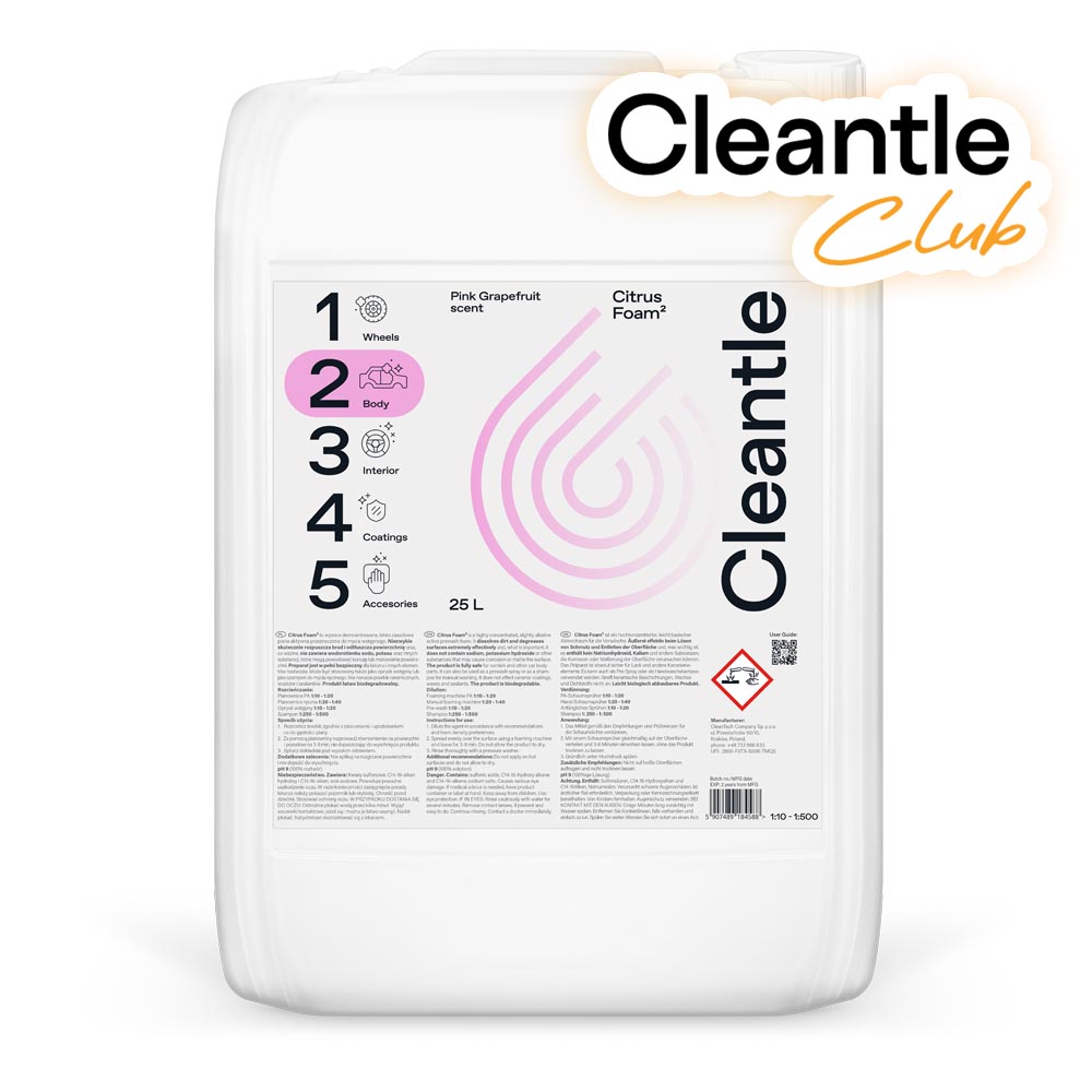 Cleantle Citrus Foam 25L - piana o zasadowym pH 1 Cleantle Citrus Foam 25L - piana o zasadowym pH