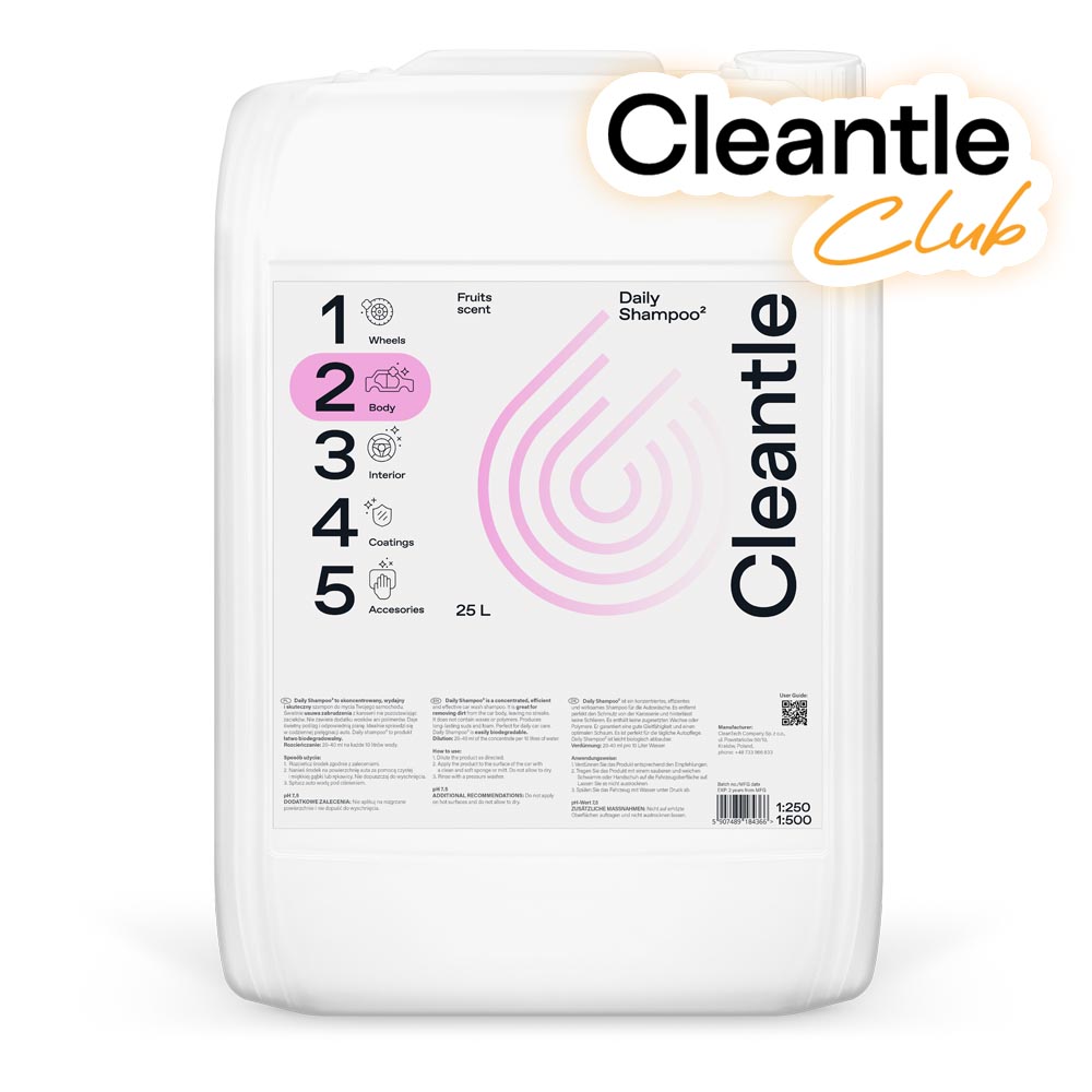 Cleantle Daily Shampoo Fruit Scent 25L - neutralny szampon samochodowy 1 Cleantle Daily Shampoo Fruit Scent 25L - neutralny szampon samochodowy