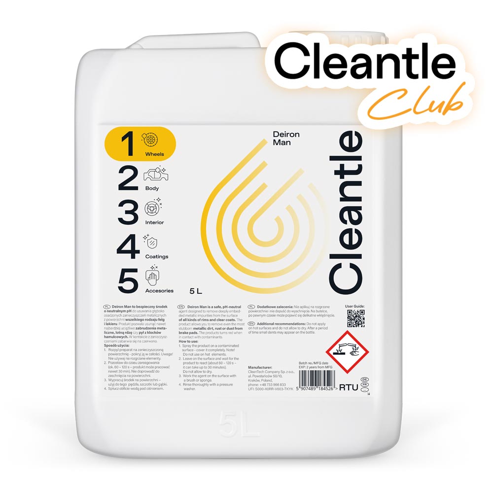 Cleantle Deiron Man 5L - deironizer do czyszczenia felg 1 Cleantle Deiron Man 5L - deironizer do czyszczenia felg