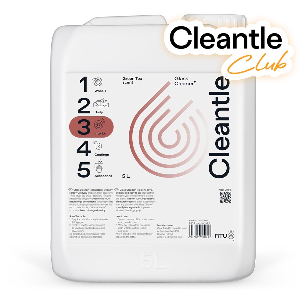 Cleantle Glass Cleaner Greentea Scent 5L - płyn do mycia szyb 1 Cleantle Glass Cleaner Greentea Scent 5L - płyn do mycia szyb