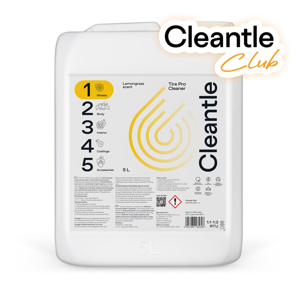 Cleantle Tire Pro Cleaner 5L - środek do czyszczenia opon i elementów gumowych
