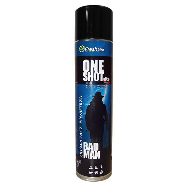 Freshtek One Shot Premium Line Bad Man 600ml - odświeżacz powietrza 1 Freshtek One Shot Premium Line Bad Man 600ml - odświeżacz powietrza