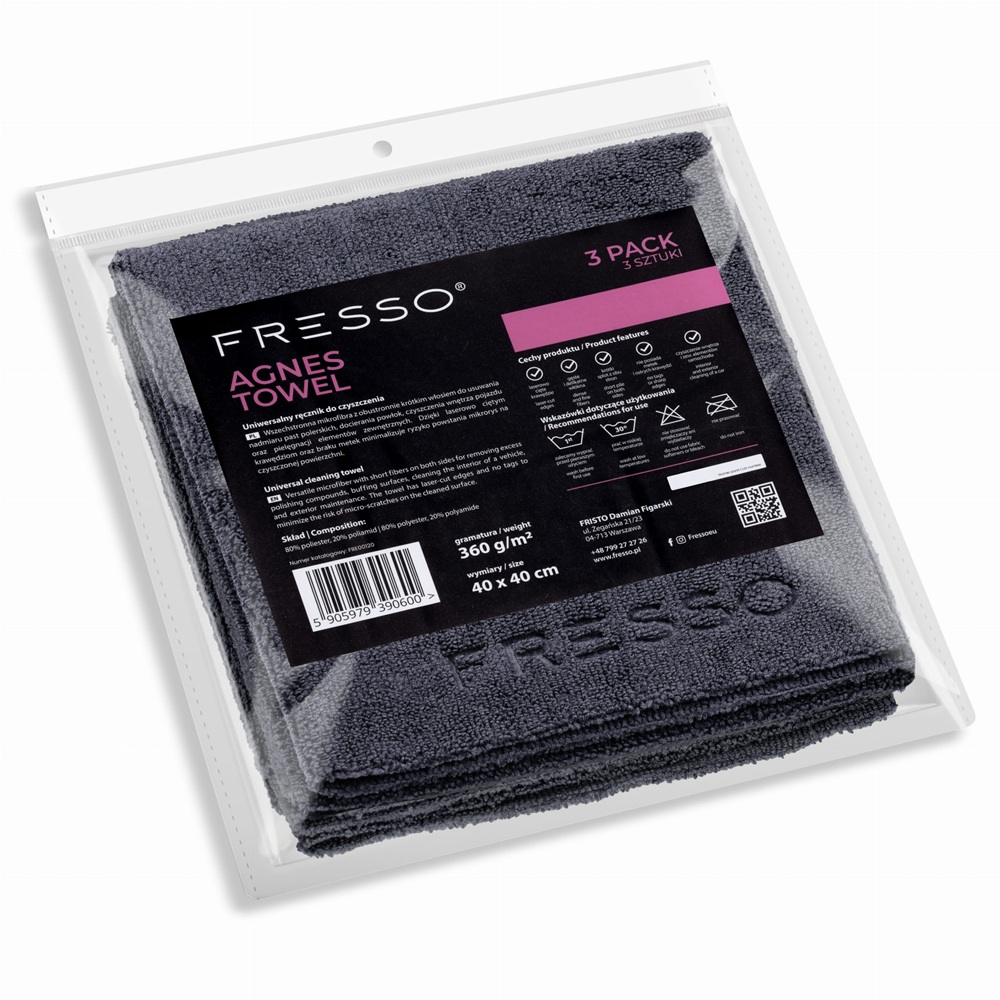 Fresso Agnes Towel Mikrofibra 360gsm 40x40cm 3 Pack