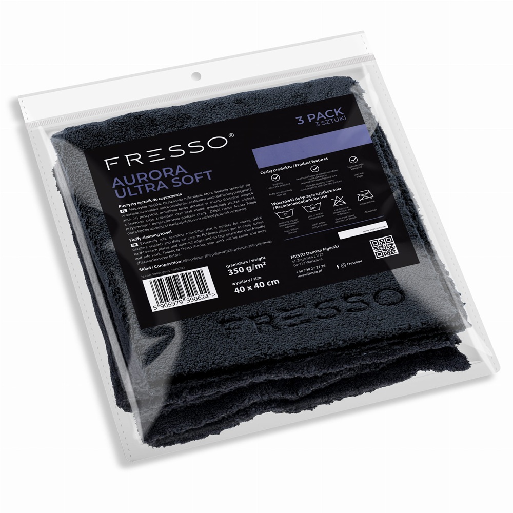 Fresso Aurora Ultra Soft Mikrofibra 350gsm 40x40cm 3 Pack