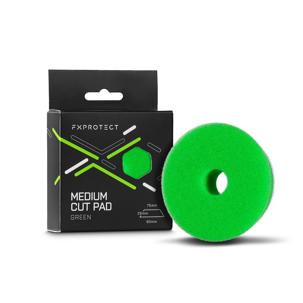 FX Protect Medium Cut Pad Green 75mm - otwarto-komórkowy pad średnio tnący 1 FX Protect Medium Cut Pad Green 75mm - otwarto-komórkowy pad średnio tnący