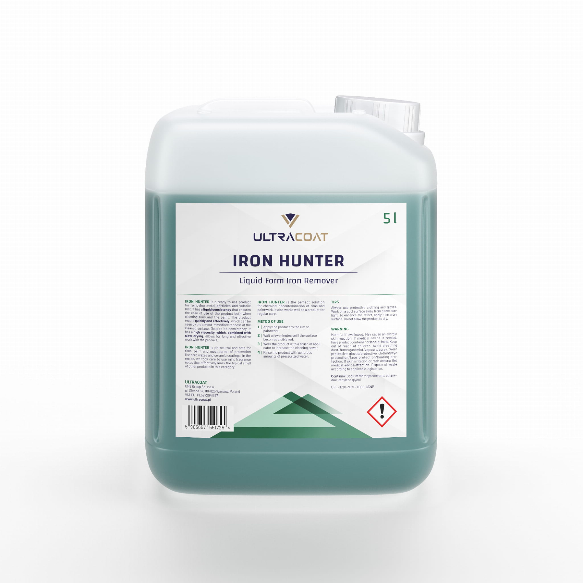 Ultracoat Iron Hunter 5L - deironizer do felg 1 Ultracoat Iron Hunter 5L - deironizer do felg
