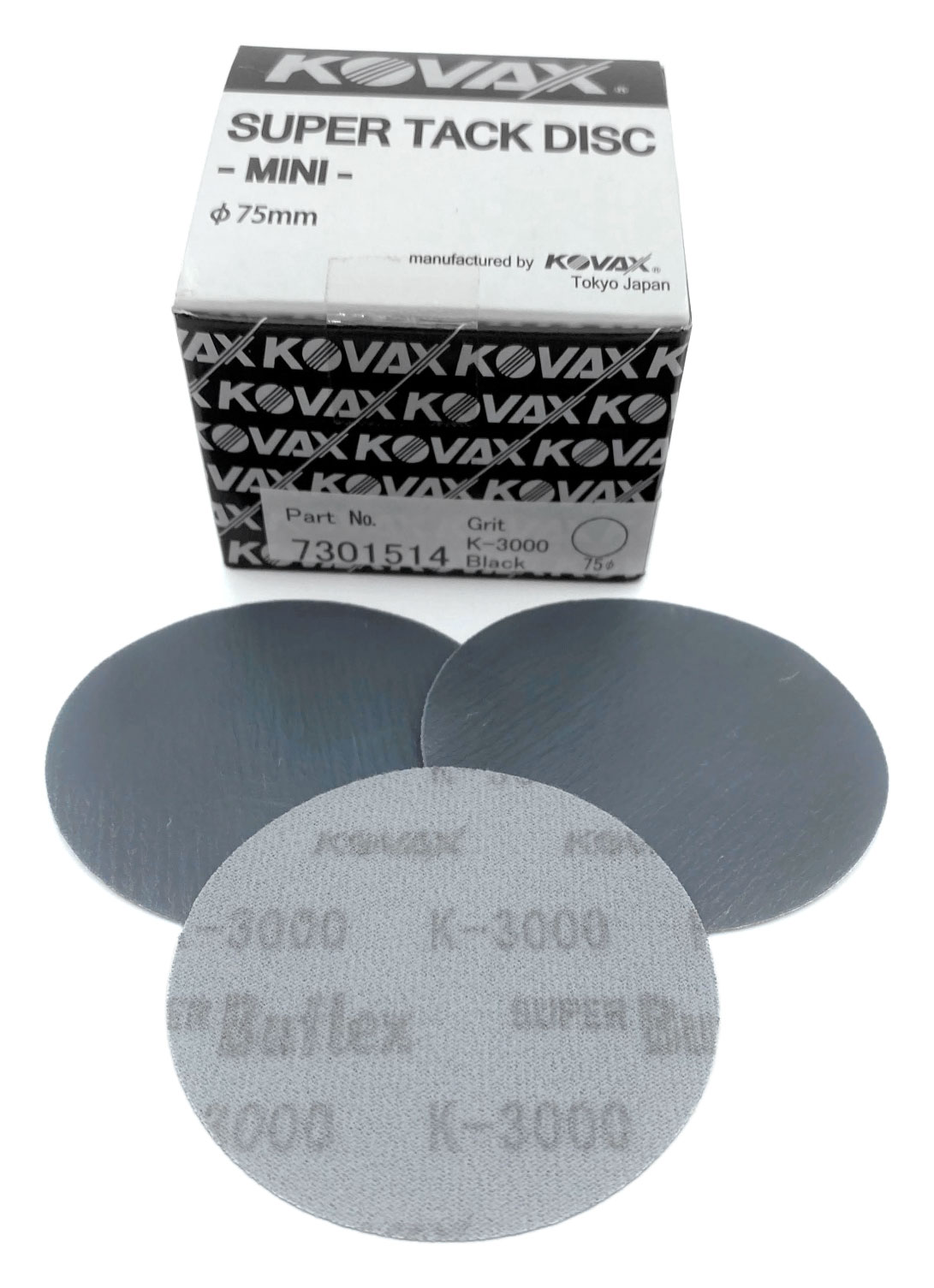 Kovax Buflex Dry 75mm black K3000 - krążek ścierny na rzep 1 Kovax Buflex Dry 75mm black K3000 - krążek ścierny na rzep