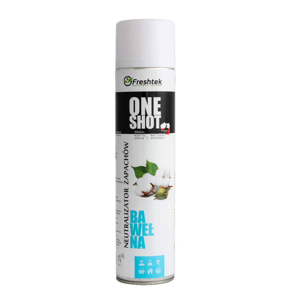 Freshtek One Shot Bawełna 600ml - neutralizator zapachów 1 Freshtek One Shot Bawełna 600ml - neutralizator zapachów