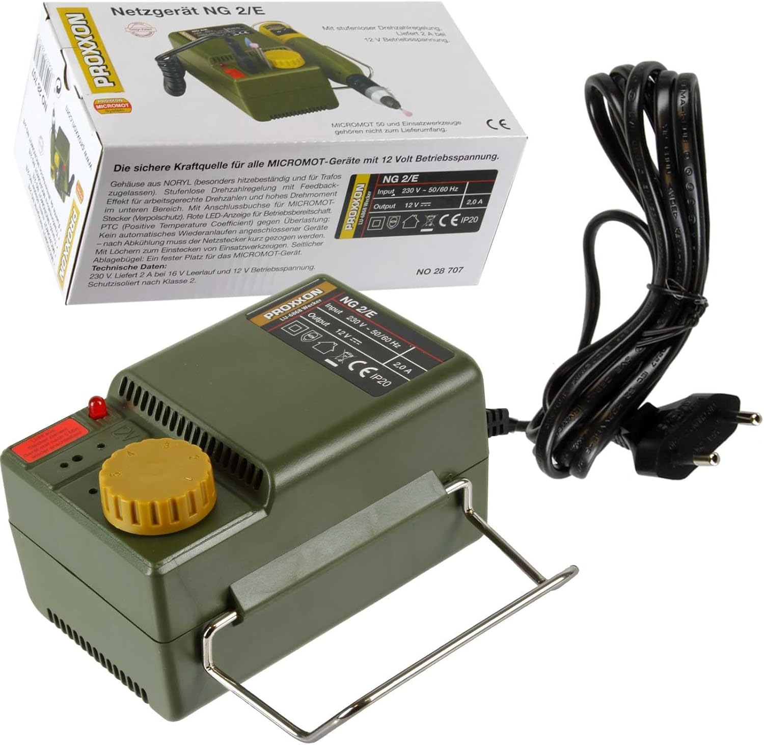 Proxxon PR28707 Zasilacz NG 2/E do narzędzi Micromot 230V 2A