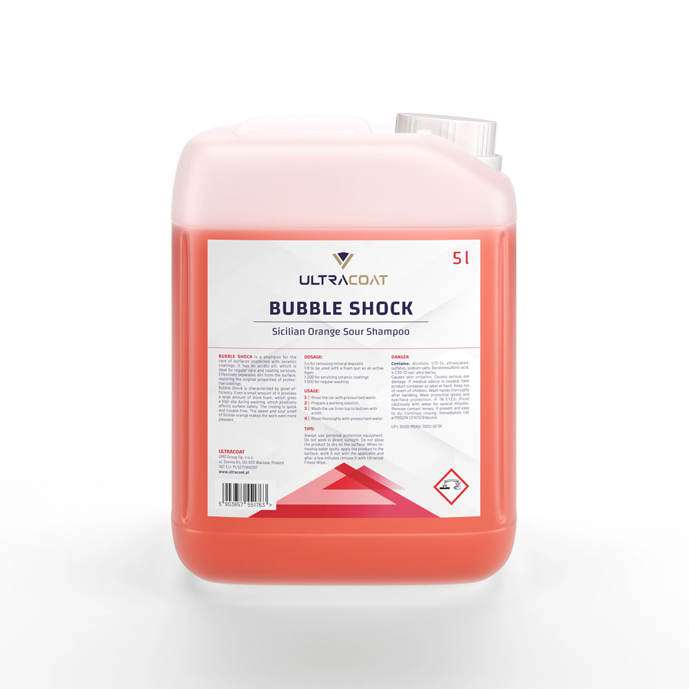 Ultracoat Bubble Shock 5L - szampon do powłok ceramicznych 1 Ultracoat Bubble Shock 5L - szampon do powłok ceramicznych