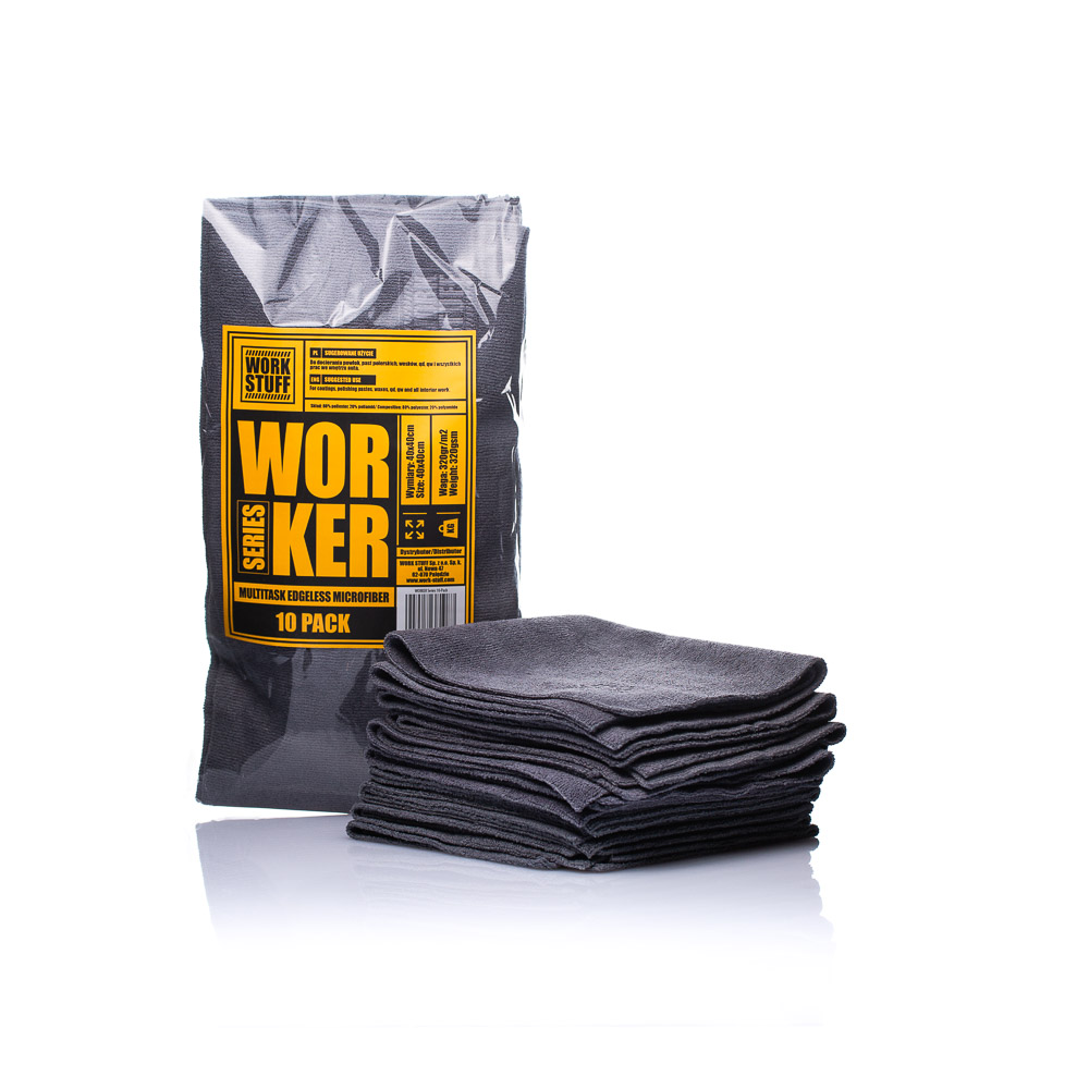 Work Stuff Worker 10-pack Grey - Zestaw uniwersalnych mikrofibr 1 Work Stuff Worker 10-pack Grey - Zestaw uniwersalnych mikrofibr