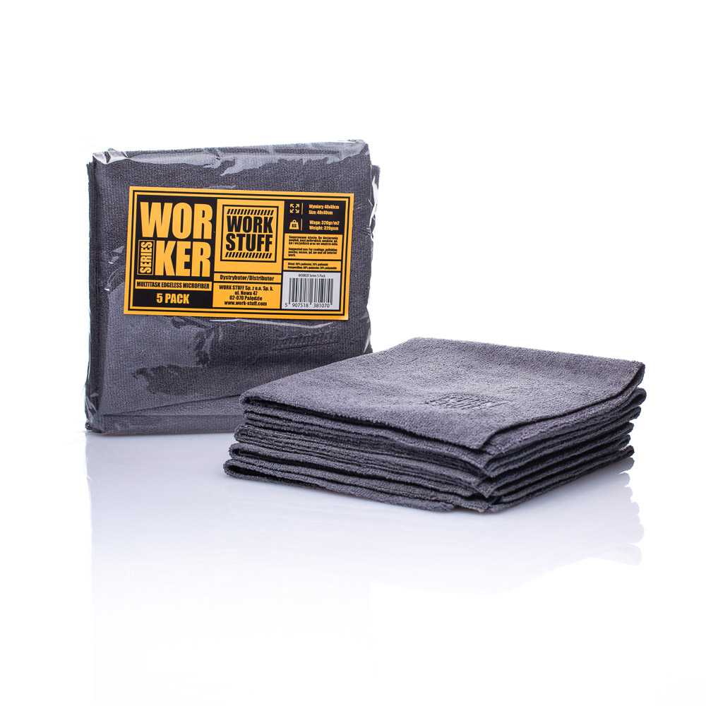 Work Stuff Worker 5-pack Grey - Zestaw uniwersalnych mikrofibr 1 Work Stuff Worker 5-pack Grey - Zestaw uniwersalnych mikrofibr