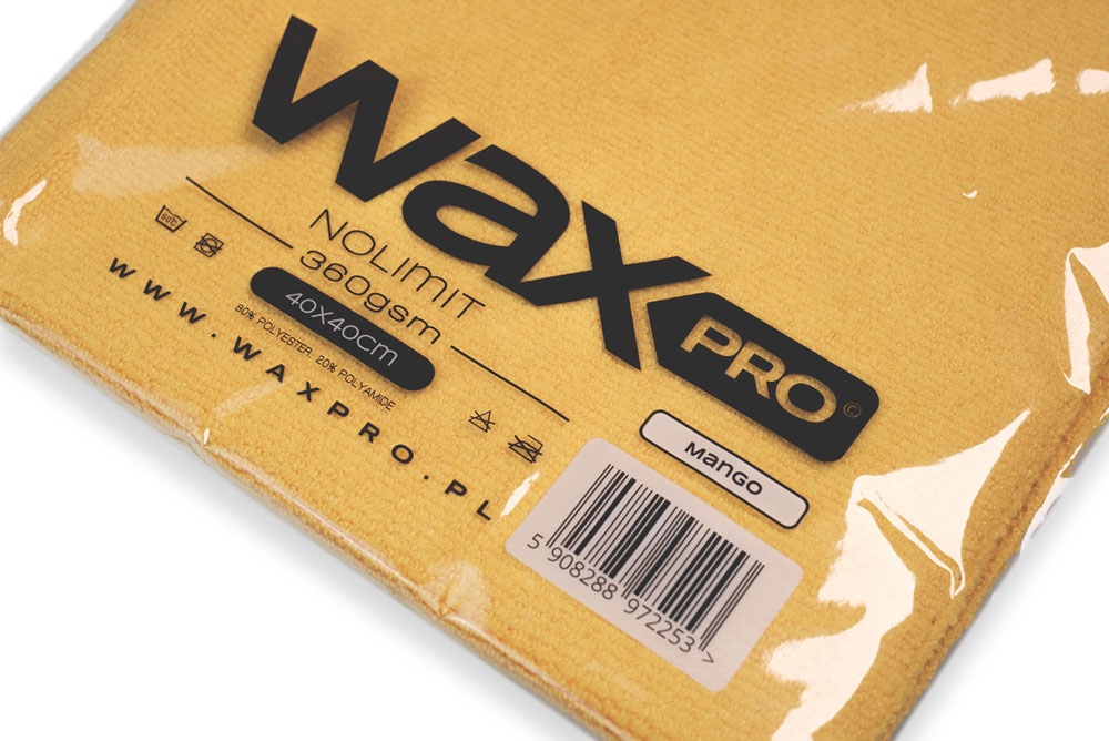 waxPRO NoLimit Mango 360 gsm 40x40cm - mikrofibra bezkrawędziowa 1 waxPRO NoLimit Mango 360 gsm 40x40cm - mikrofibra bezkrawędziowa