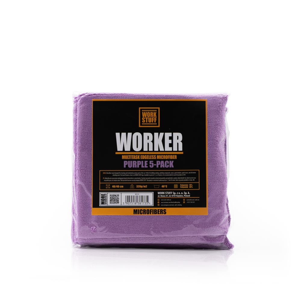 Work Stuff Worker 5-pack Purple - uniwersalna ściereczka z mikrofibry 1 Work Stuff Worker 5-pack Purple - uniwersalna ściereczka z mikrofibry