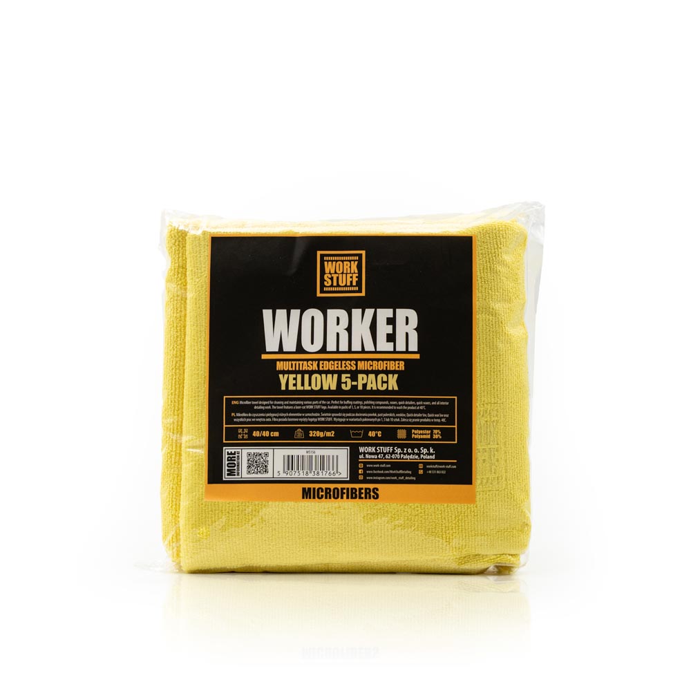 Work Stuff Worker 5-pack Yellow - uniwersalna ściereczka z mikrofibry 1 Work Stuff Worker 5-pack Yellow - uniwersalna ściereczka z mikrofibry