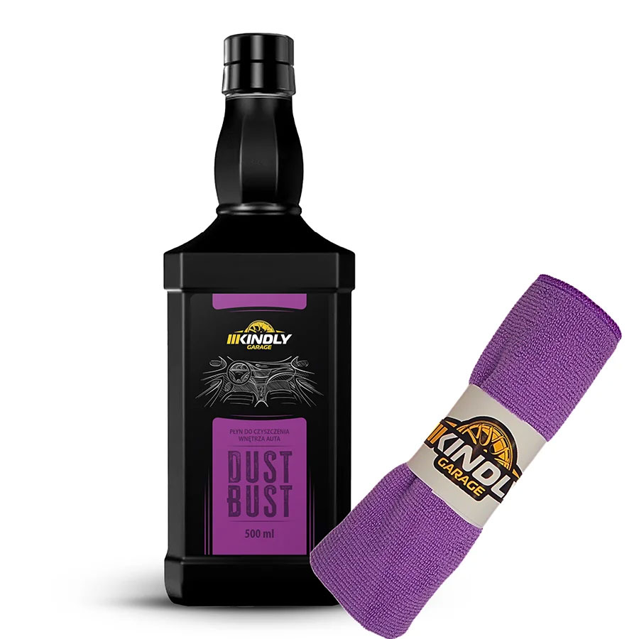 Zestaw Kindly Garage Dust Bust 500ml + fibra fioletowa 1 Zestaw Kindly Garage Dust Bust 500ml + fibra fioletowa